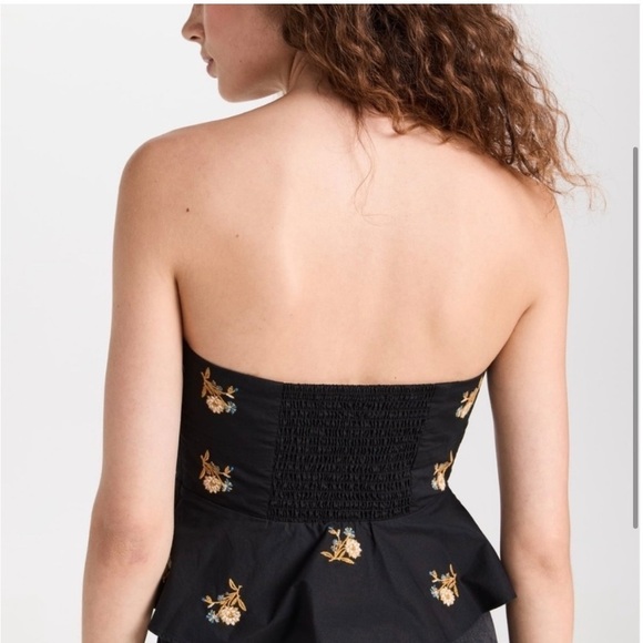 NWT!Veronica Beard Chaka Strapless Floral Embroidered Corset Bodice Top Black 🖤 - Picture 8 of 15